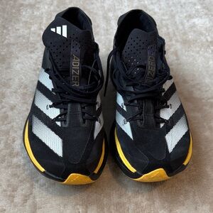 adidas Black White Yellow Adizero Running Shoes